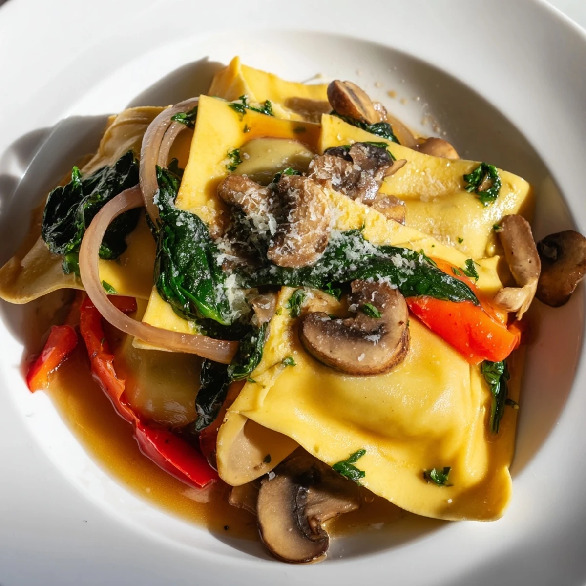 Warmer Maultaschen Skillet, perfekt zum Genießen mit knusprigem Brot und Salat.