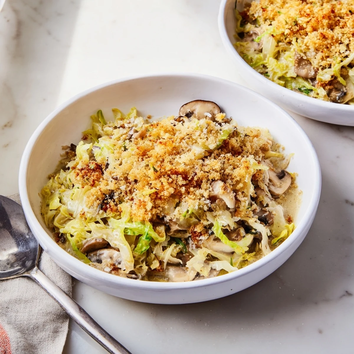 Herzhafter Kohl Pilz Auflauf