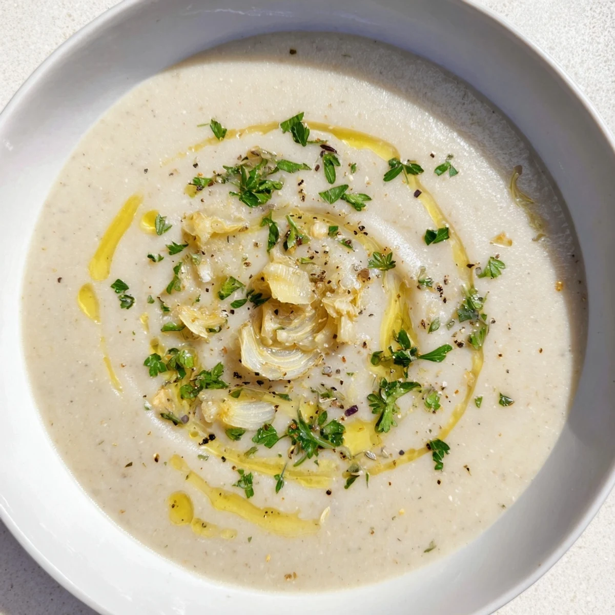 Cremige Knoblauch Kartoffel Suppe