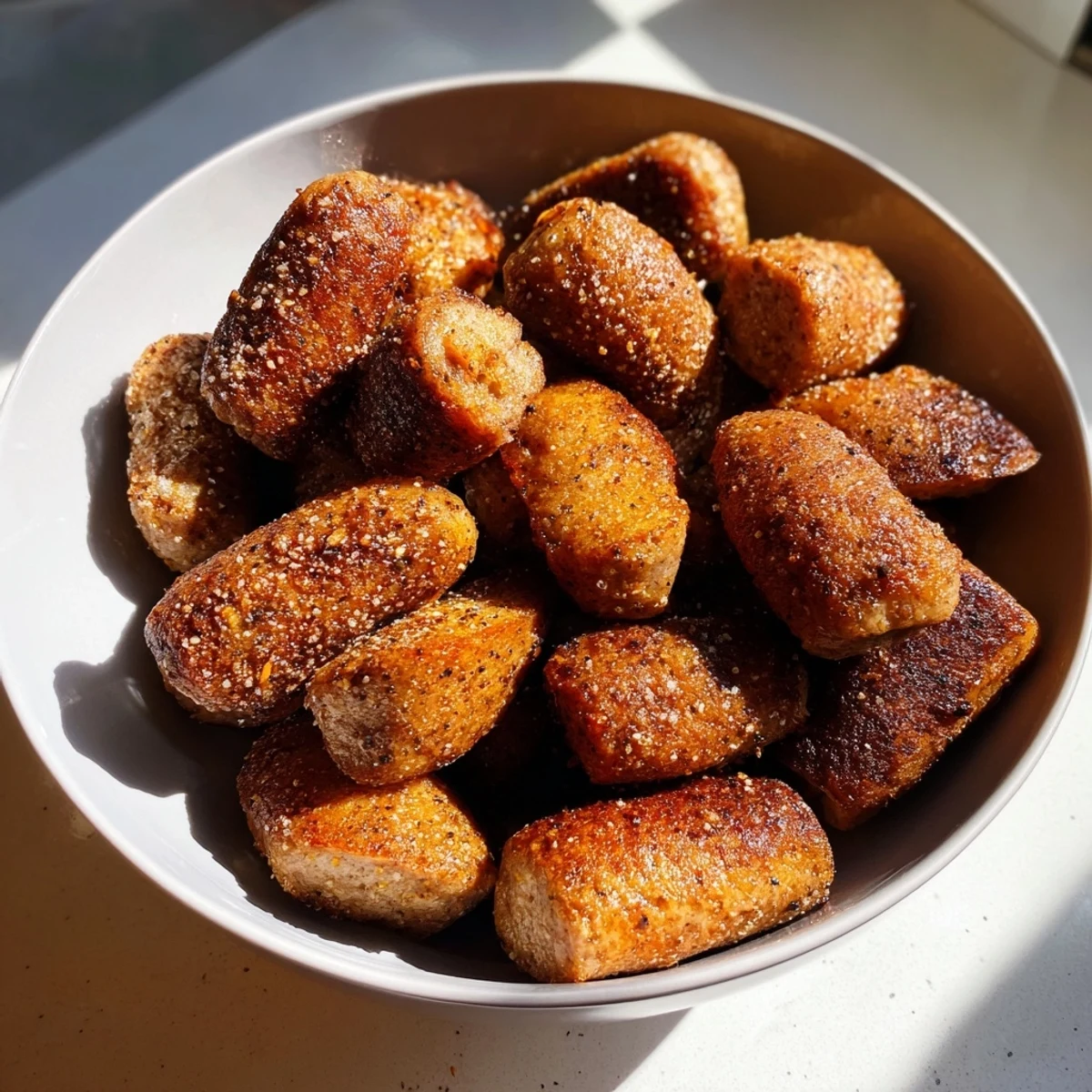 These delicious German Meatballs, made from scratch, are pictured with fresh parsley and seasoning.