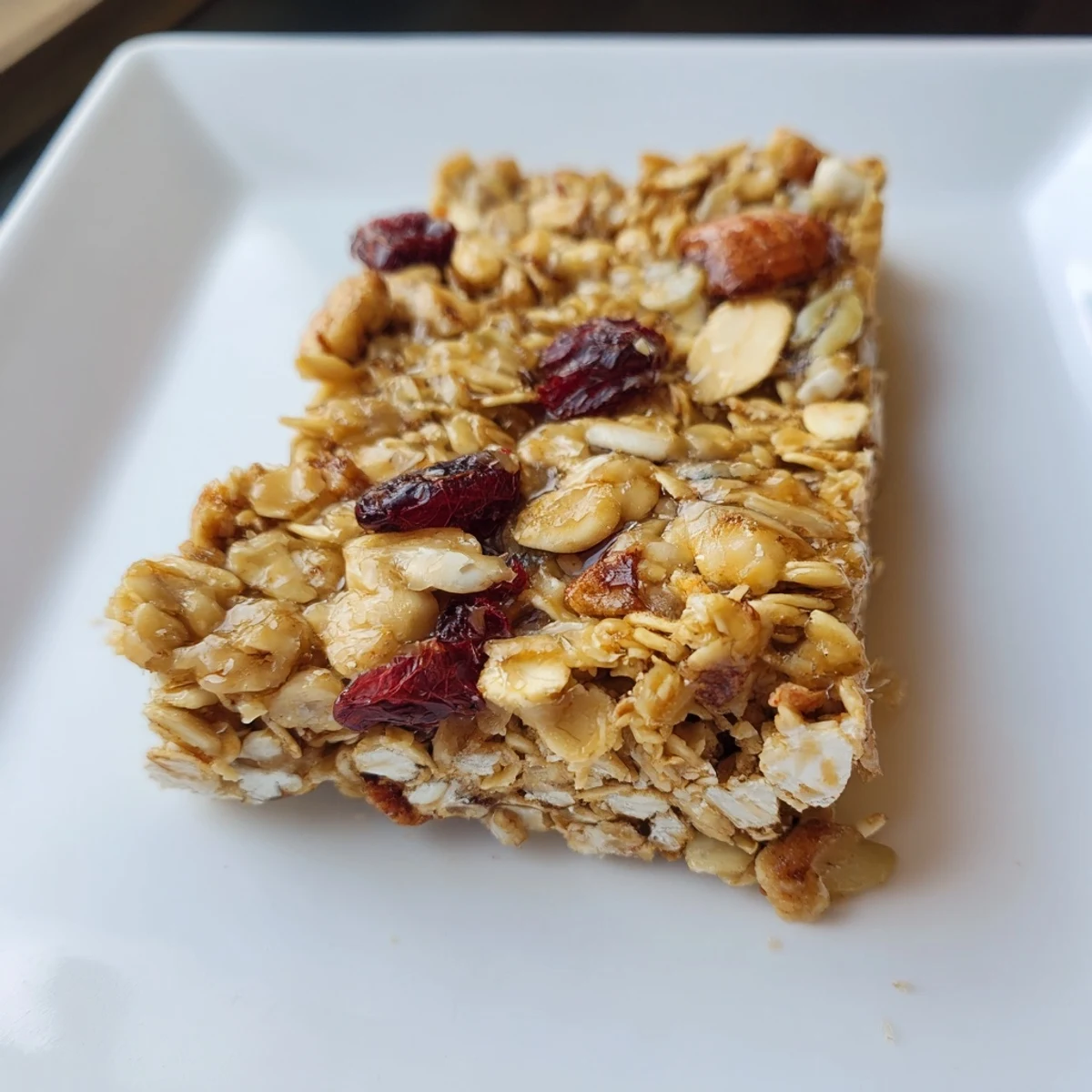 Golden-brown homemade oat and honey granola bars ready to be enjoyed as a perfect snack.