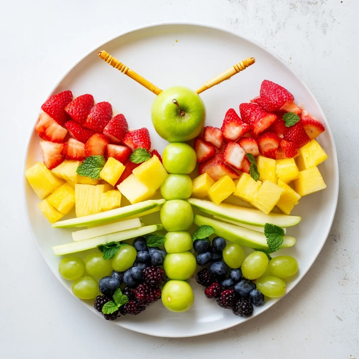This Butterfly Fruit Tray showcases a fun fruit arrangement, ideal for healthy party snacks.