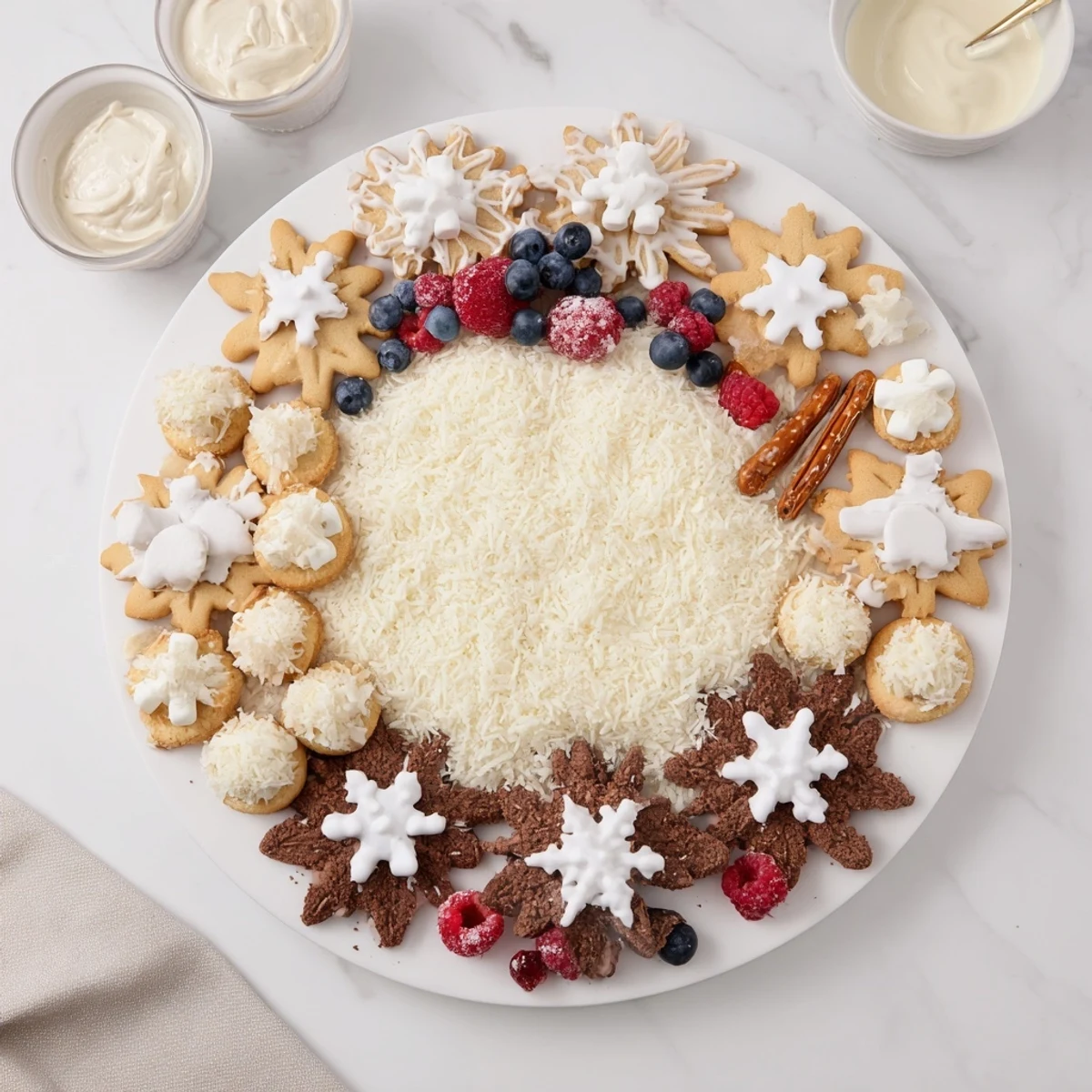 Festliches Schneeflocken-Dessert