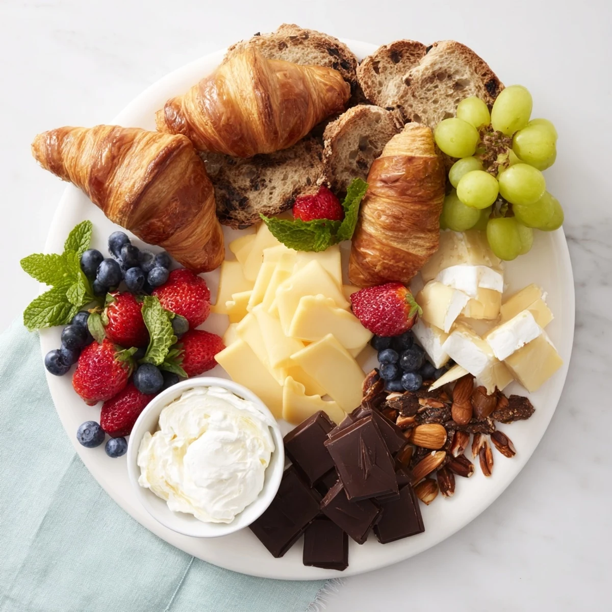 Brunch Board Gift Box Delight with fresh berries, cheese, and pastries, perfect for sharing.