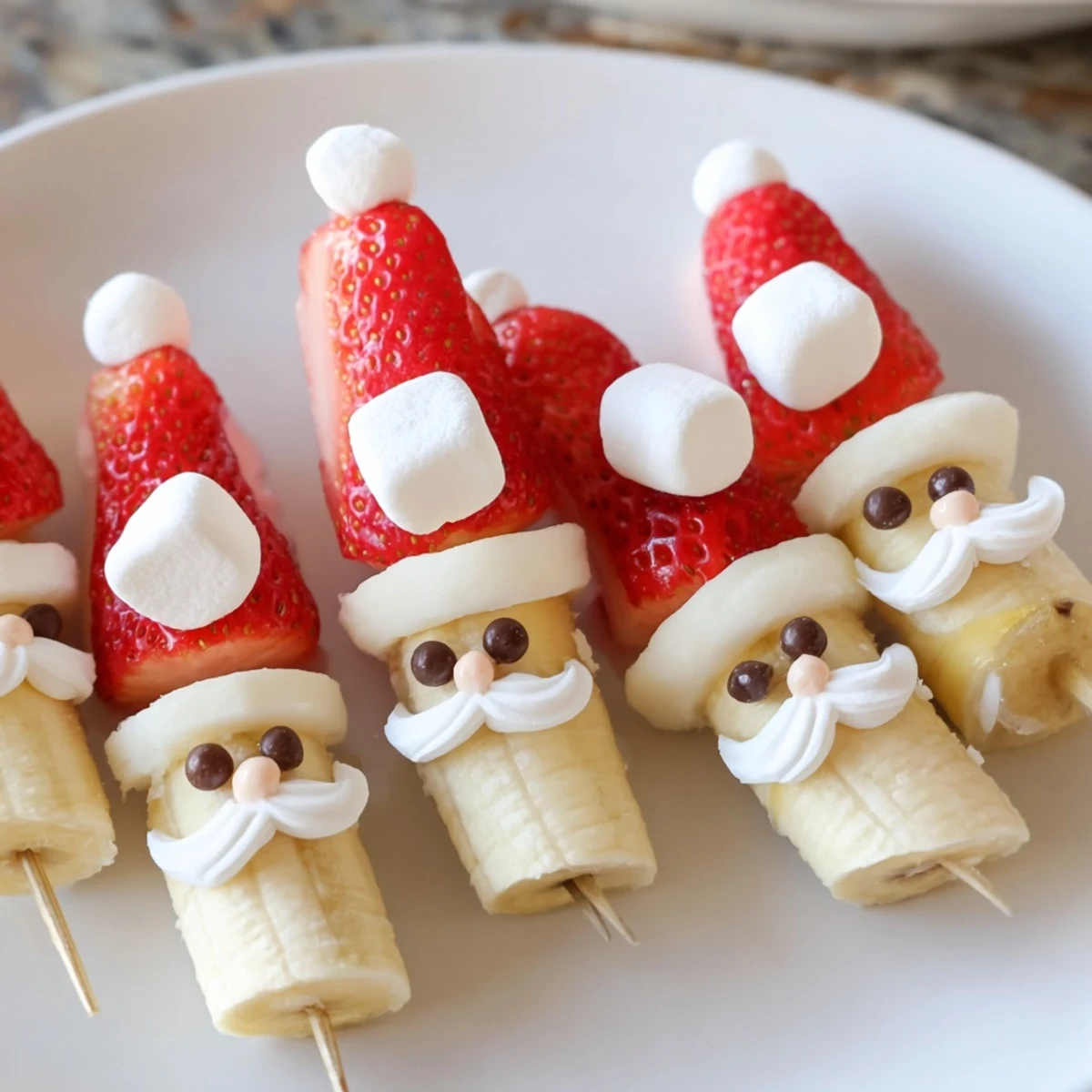 Banane Erdbeer Santa Spieße