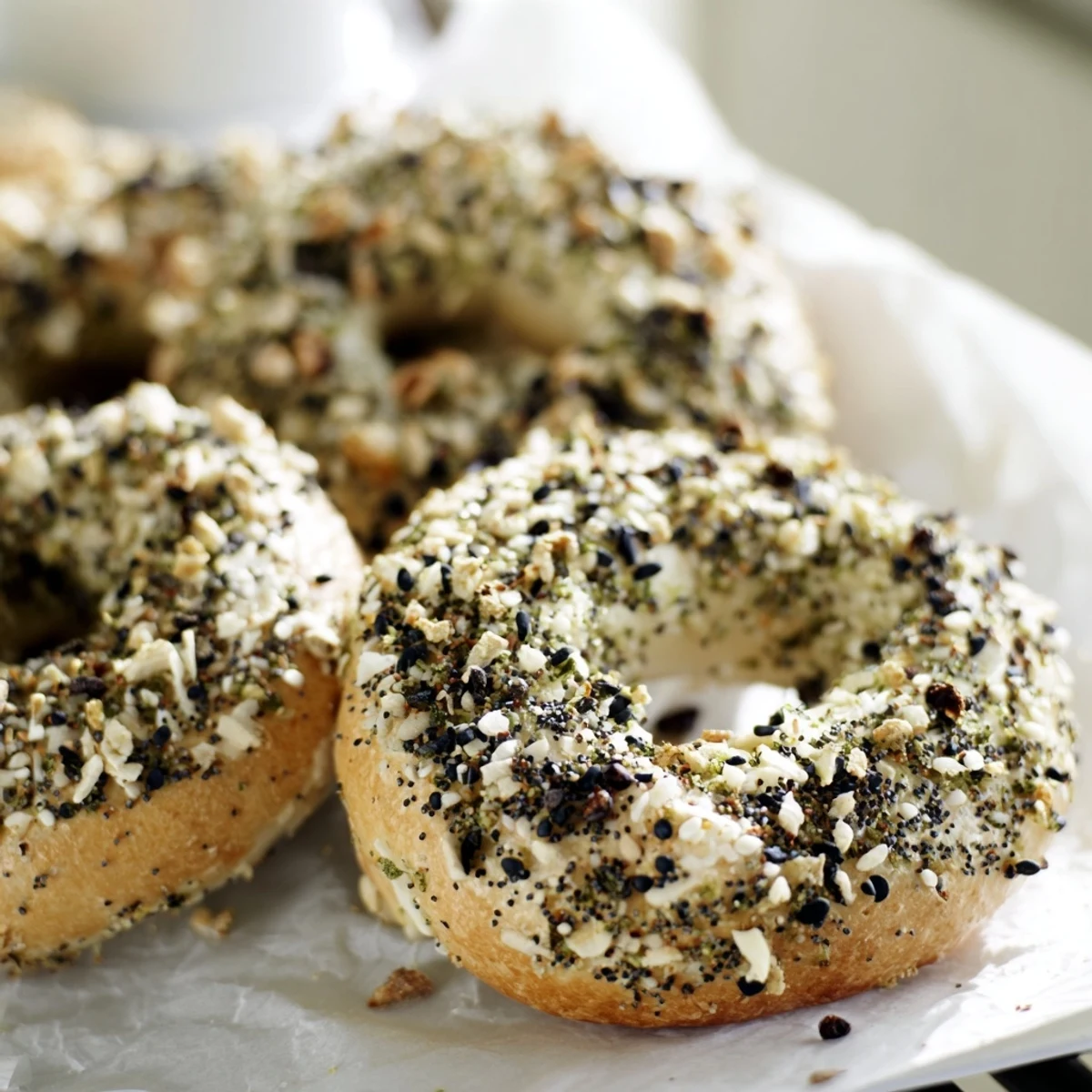 Crunchy cucumber shaker with everything bagel seasoning, ready for a fresh, flavorful snack.