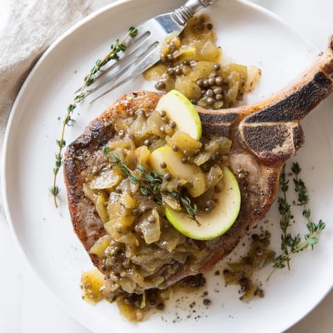 Schweinekoteletts mit Apfel-Senf