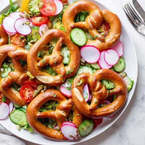 Bayerische Brezel Salat Gemüse