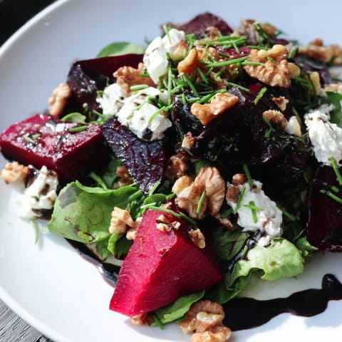 Gebackene Rüben Ziegenkäse Salat