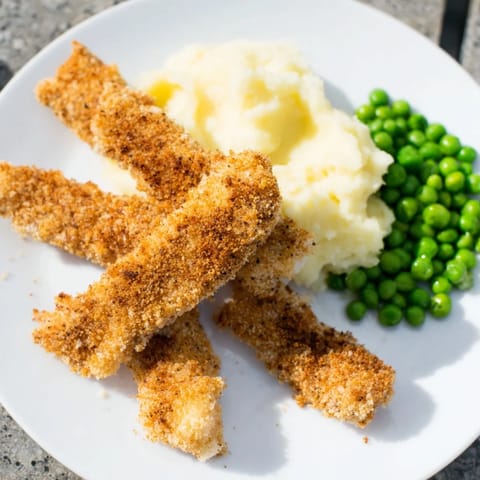 Ofen Fischsticks mit Kartoffelpüree
