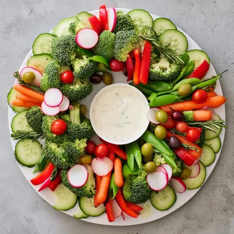 Festlicher Gemüsekranz Dip