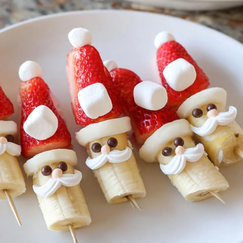 Banane Erdbeer Santa Spieße