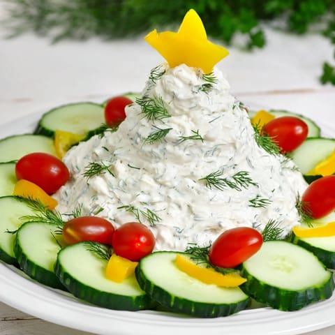 Gurken Tomaten Baum Dip