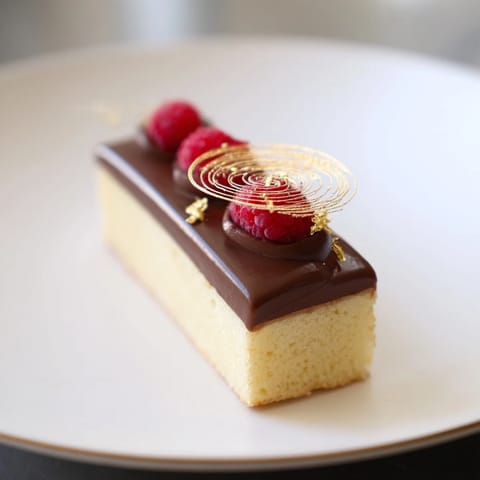 Golden Ratio Shell dessert showcasing layered mousse, sponge, and fruit jelly in a stunning spiral.