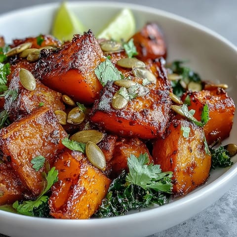 Süß-scharfe Hokkaido-Kürbis Schale