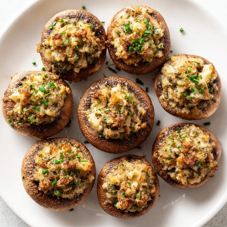 Golden-brown Enchanted Forest Mushroom Nibbles, baked until tender, ready to enjoy with friends.