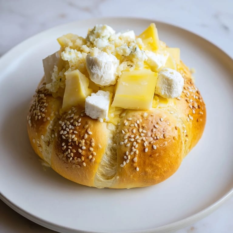 This Gilded Cage recipe shows a beautiful cheese dome assembled with baked breadsticks, ready to serve and enjoy.