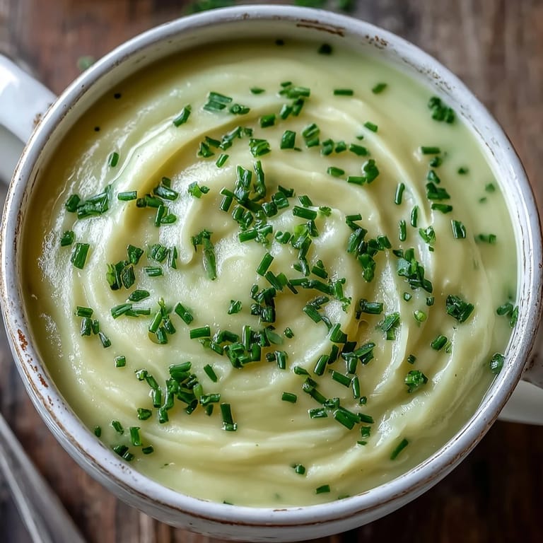 Heiße Potato Leek Soup mit goldenen Kartoffelstücken und zarten Leek-Scheiben, serviert für US-Foodies.